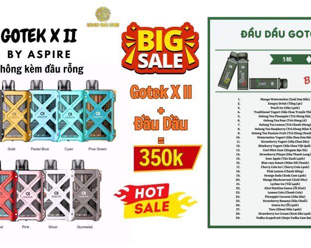 - Combo Sale Gotek X II + Đầu Dầu Gotek  - 350k