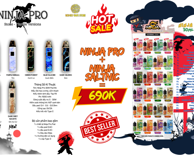 Combo Ninja Pro + Ninja Saltnic - Sale 690k