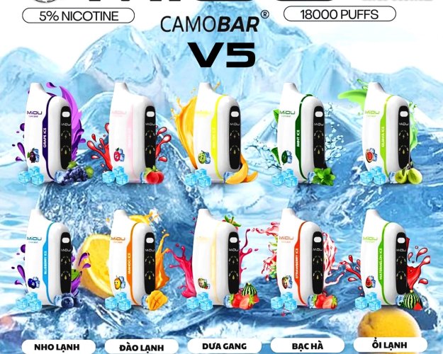 - Miou Camobar V5 18000 Hơi 5%Mg - 260k