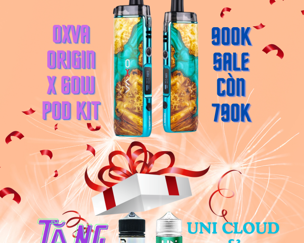 Oxva Origin X 60w Pod Kit 900k Sale còn 790k (Tặng Uni Cloud hoặc Romio 100ml trị giá 350k)