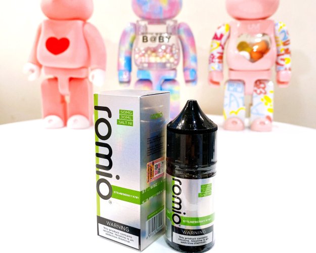 Romio Saltnic  New Strawberry Kiwi (Dâu Kiwi Lạnh) 30ml - 320k (Có 30mg và 50mg)