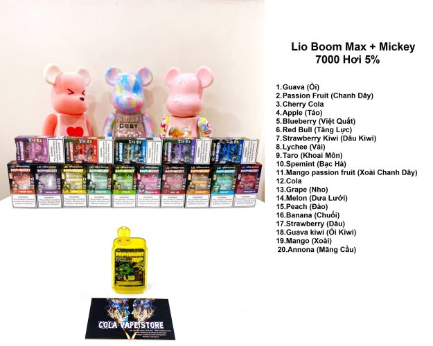 Lio boom Max + Mickey 7000 hơi 5%Mg